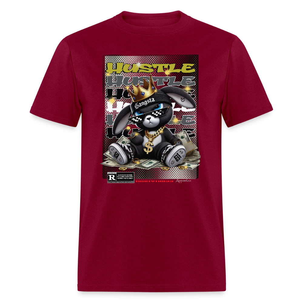 Hustle" Urban Streetwear T-Shirt" - burgundy