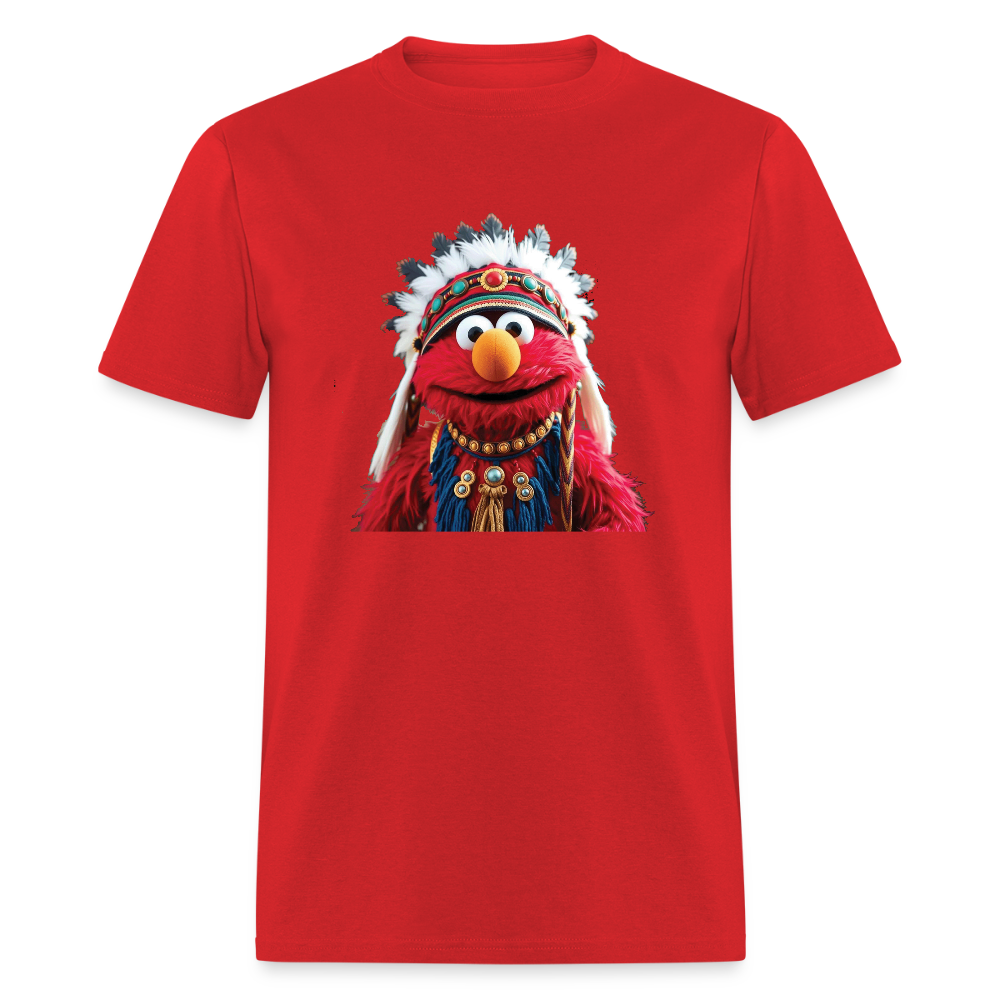 Native Elmo Graphic Tee – Unique Cultural Streetwear T-Shirt - red