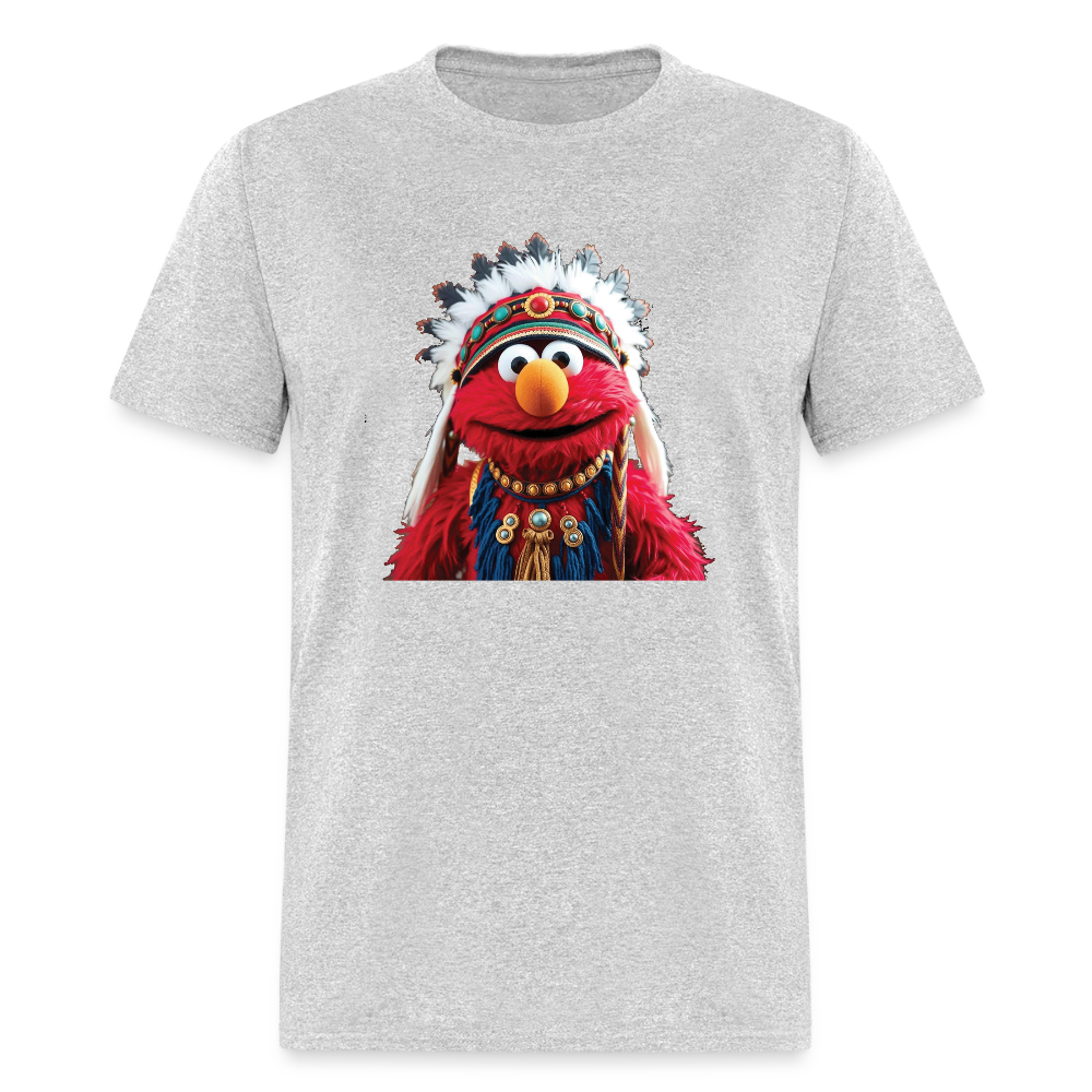 Native Elmo Graphic Tee – Unique Cultural Streetwear T-Shirt - heather gray