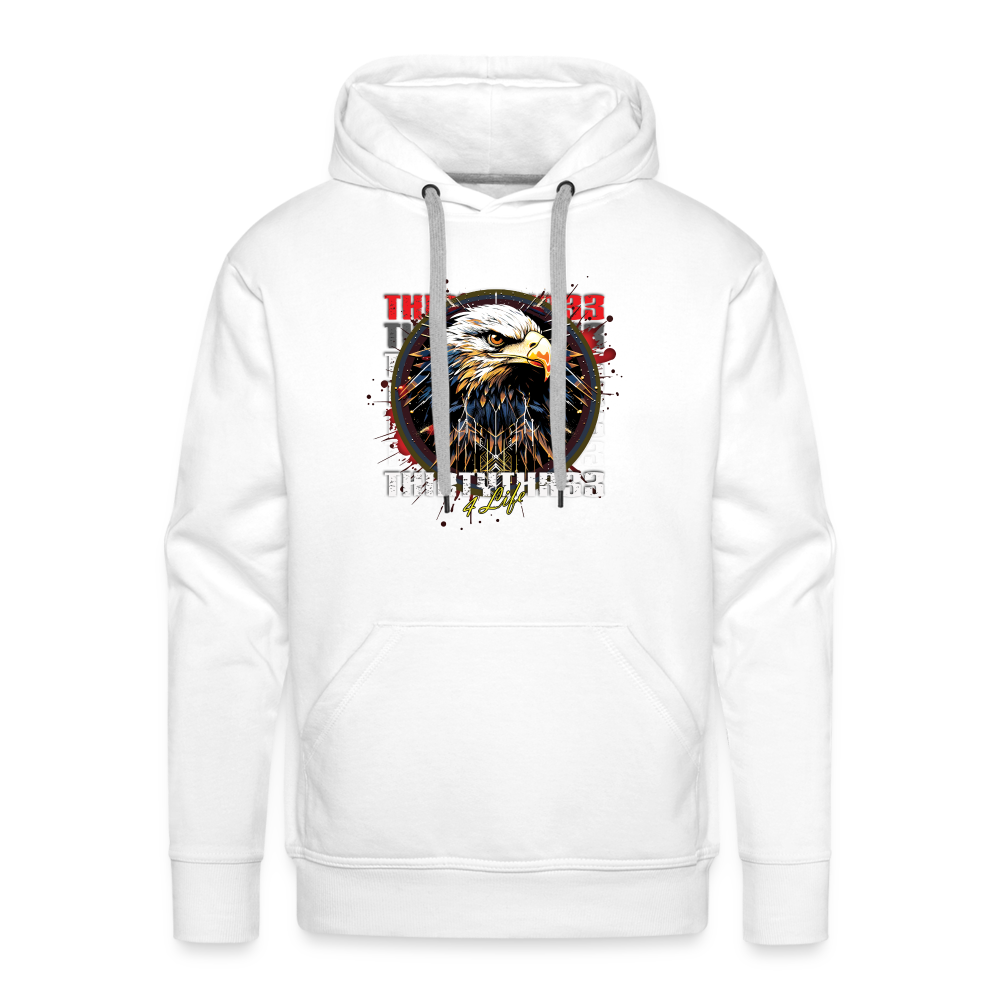 33 Eagle print Premium Hoodie - white