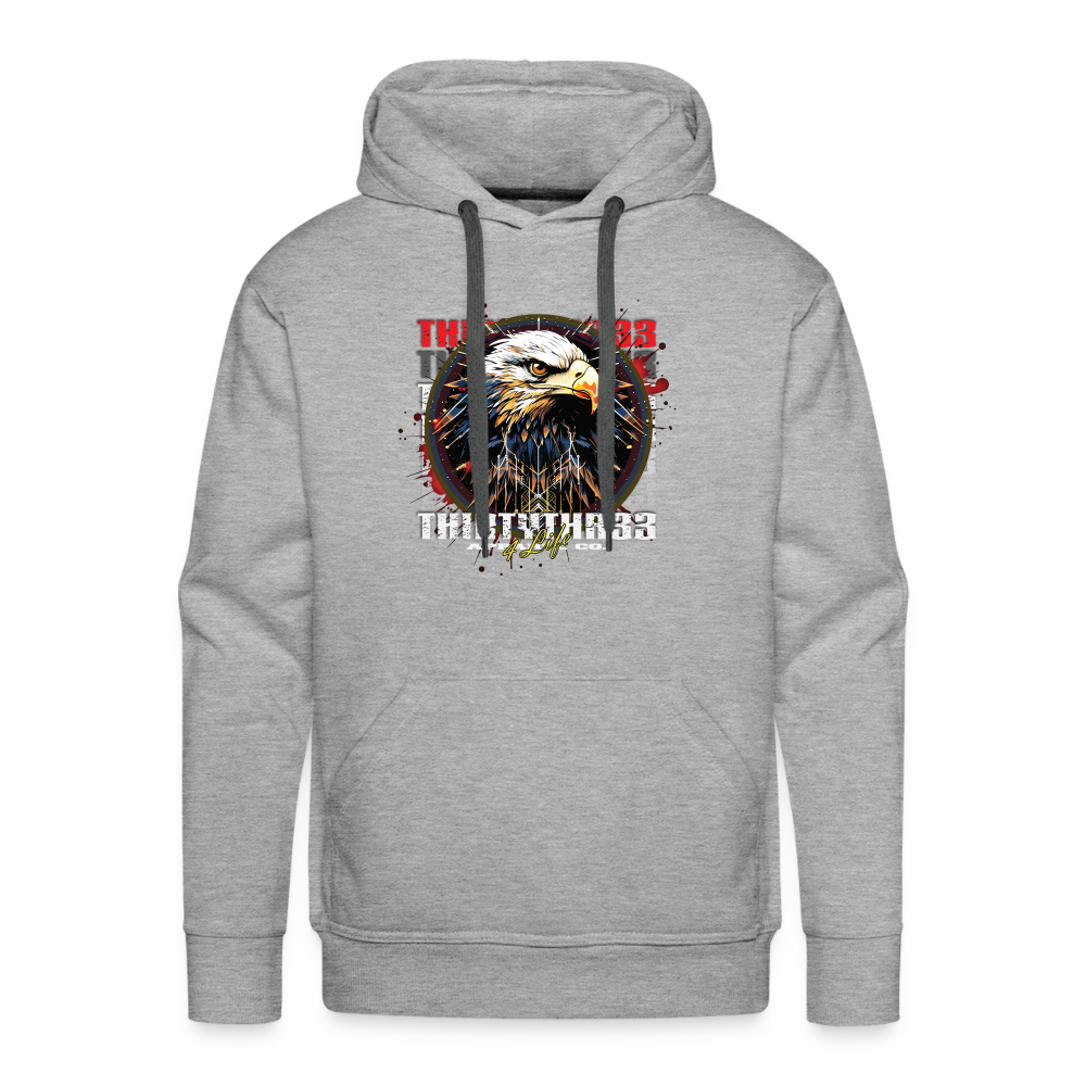33 Eagle print Premium Hoodie - heather grey