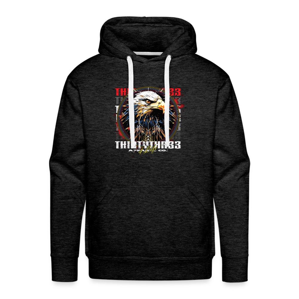 33 Eagle print Premium Hoodie - charcoal grey