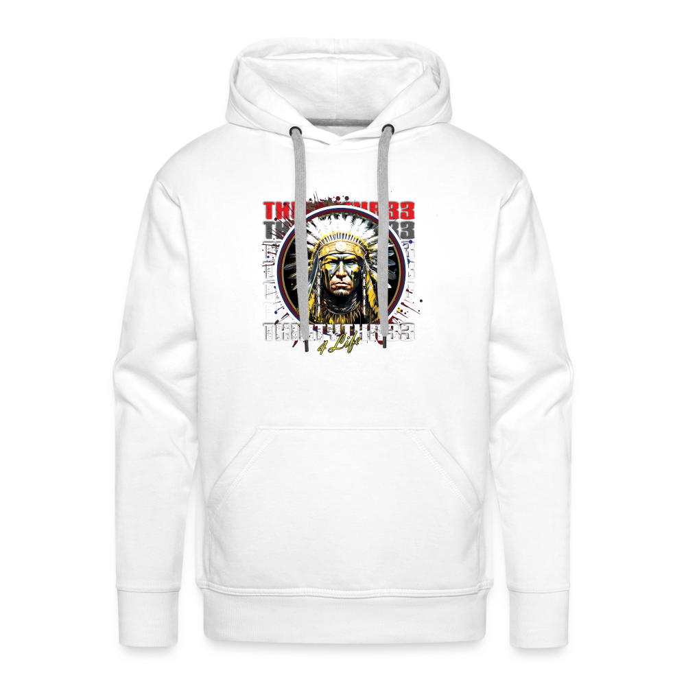 33 Warrior print Premium Hoodie - white
