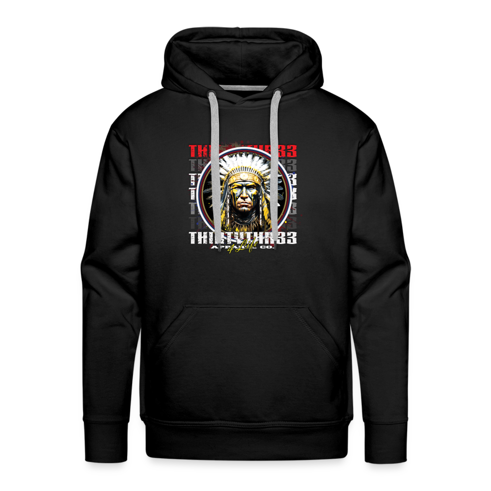 33 Warrior print Premium Hoodie - black