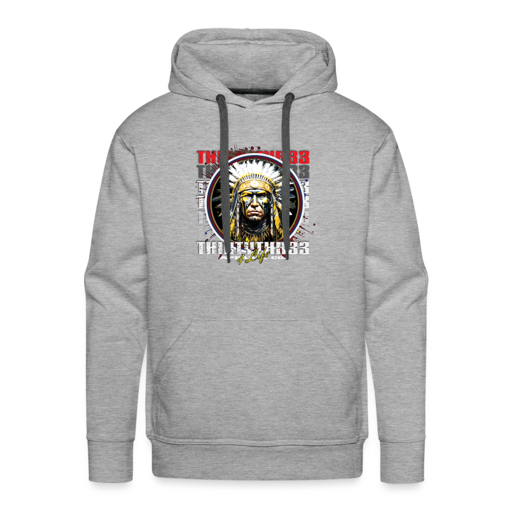 33 Warrior print Premium Hoodie - heather grey