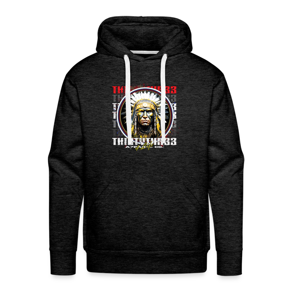 33 Warrior print Premium Hoodie - charcoal grey