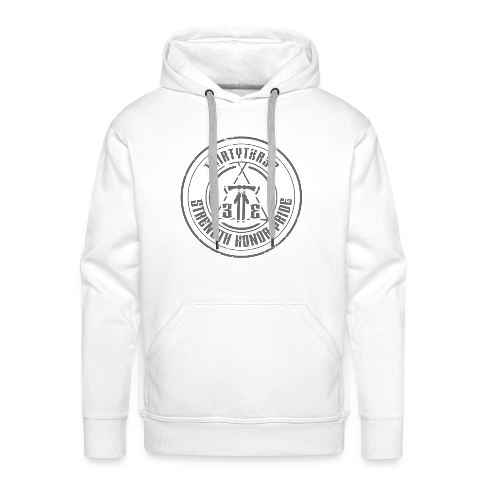 ThirtyThr33 light colored Hoodie fornt and back - white