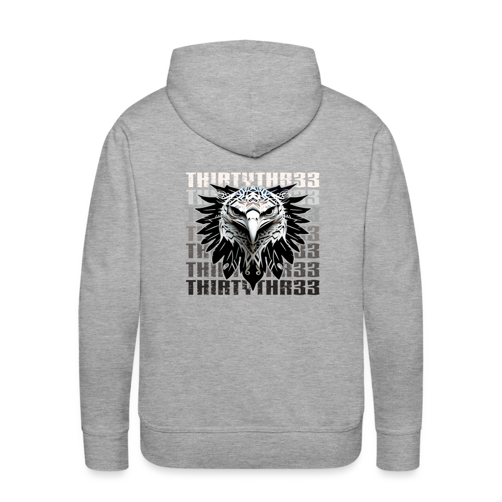 ThirtyThr33 light colored Hoodie fornt and back - heather grey