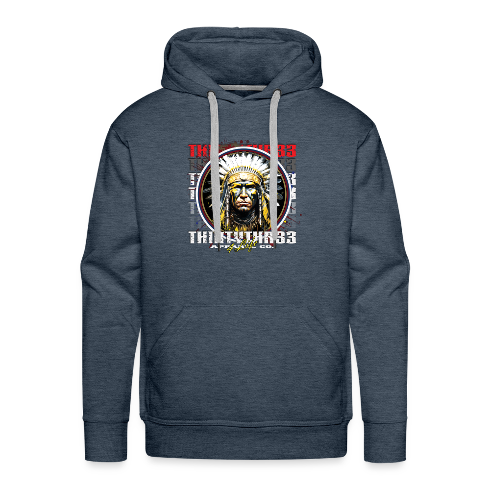 33 Warrior print  Premium Hoodie - heather denim