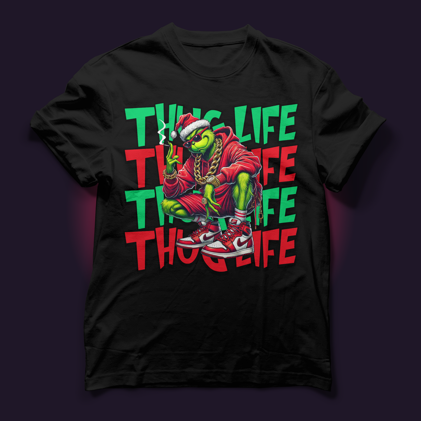 Thug Life Grinch Christmas T-Shirt – Funny Holiday Tee